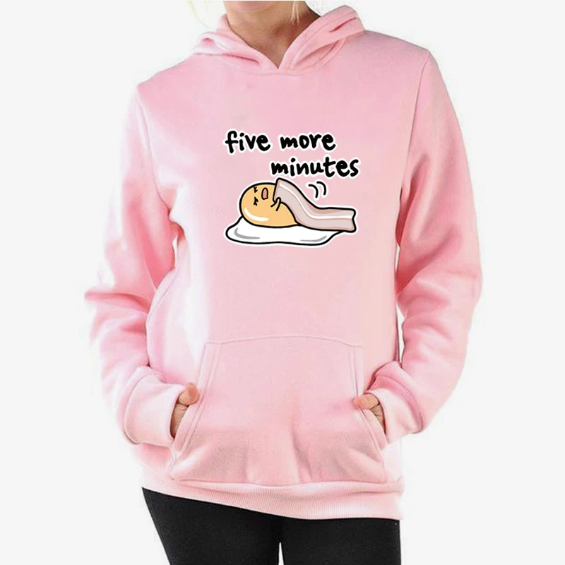 2018 autumn winter fashion women hoodies kawaii Gudetama Print
