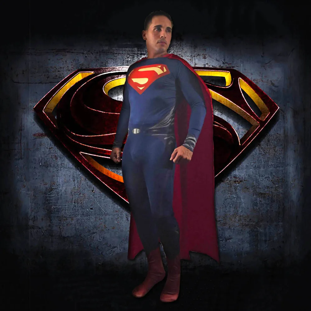 Костюм Супермена для взрослых, костюм зентай, костюм супергероя из лайкры и спандекса, костюм супергероя, Костюм Супермена для костюмированной вечеринки на заказ