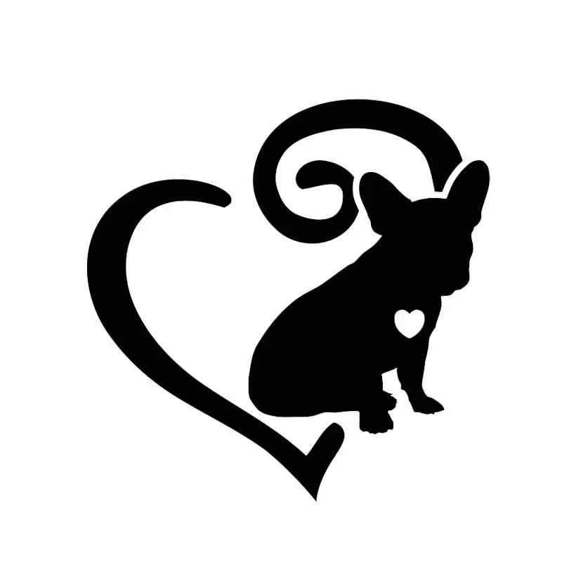 Наклейка на автомобиль Love and French Bulldog виниловые водонепроницаемые Стикеры с