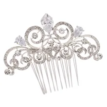 Vintage Style Flower Hair Comb Rhinestone Crystal Drop CZ Zircon Wedding Hair Accessories Head Jewelryh for