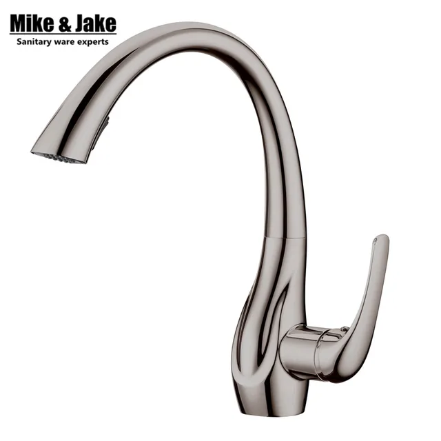 Cheap Nickel sink pull out brushed nickel kitchen faucet pull down sink swan faucet kitchen tap torneira cozinha kitchen mixer tap