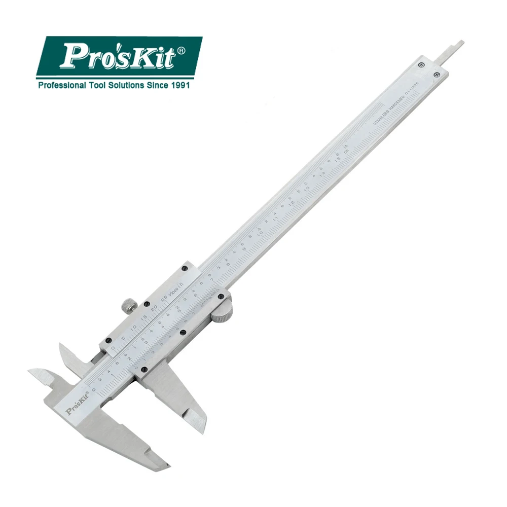

Pros'Kit PD-153 Mechanical Vernier Caliper Stainless Steel High Precision Inch Metric Calipers Measuring Tool Micrometer
