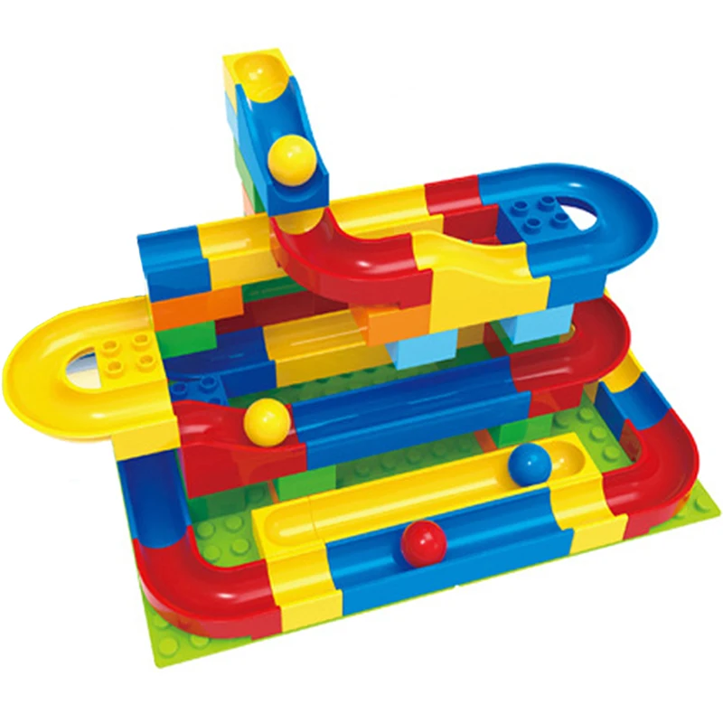 

YETAA Marble Race Run Maze Ball Track Building Blocks ABS Funnel Slide Assemble Bricks Compatible Legoed Minecraft Toys Blocks