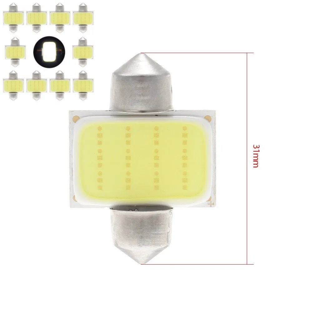 Автомобильный светодиодный светильник 10 шт. 31 мм 36 39 41 2835 SMD C5W C10W|auto interior|31mm cobinterior