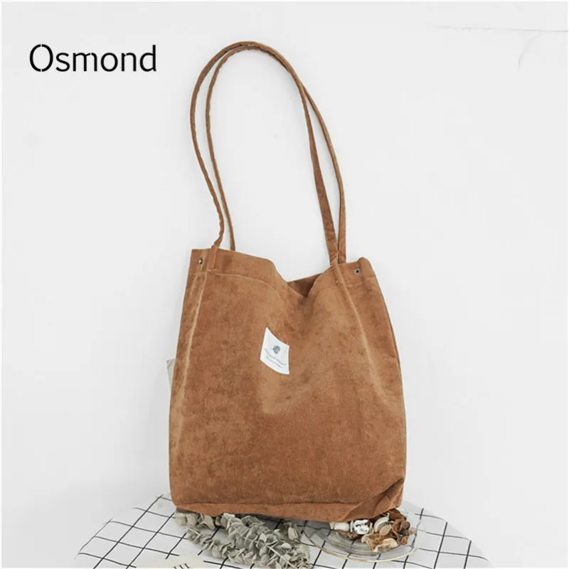

Osmond Feminina Bolsas 2018 Casual Women Handbag Large Capacity Tote Canvas Shoulder Bag Shopping Bag Corduroy Bags Casual Tote