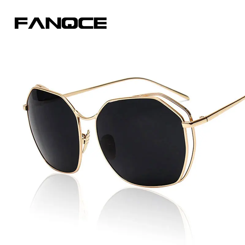 FANQCE 2016 New Women Men hexagon Polygon Fashion Shades Sunglasses