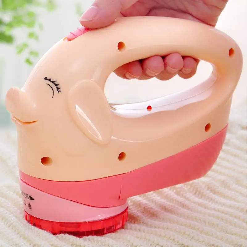 

Pig Cartoon Design Rechargeable Lint Remover Device Electric Hair Ball Trimmer Lint Brush Shaver Removers with Clothes