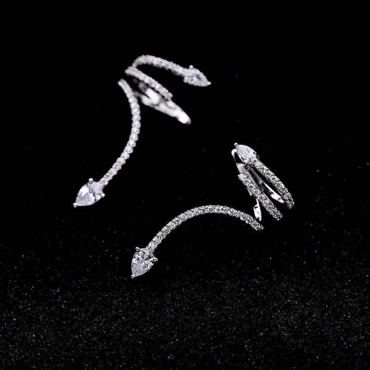 

New Unique Micro-inlaid Zircon Line Snake Shaped Simple Ear Earrings For Women ZK30