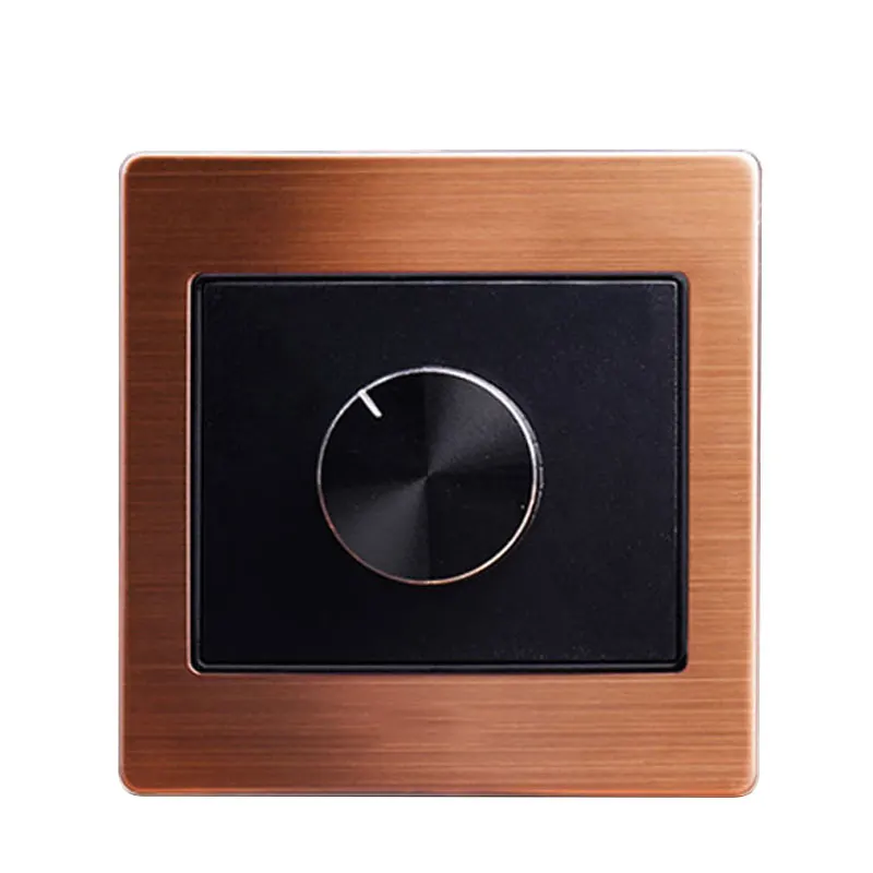  86 Type rose gold black Dimmer Switch Panel wall 220v 450W Stepless Switch Dimmer Incandescent Lamp - 32873035573