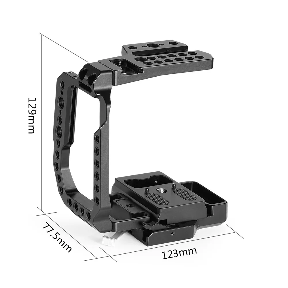 SmallRig QR Половина Клетка для Blackmagic Дизайн Карманный кинотеатр камера BMPCC 4K 6K со встроенной Manfrotto 501PL пластина NATO Rail-2255