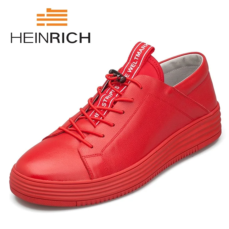 

HEINRICH New Luxury Brand Men Shoes Leather Casual Black Shoes Mens Spring Autumn Lace Up Men Fashion Sneakers Calzado-Hombre