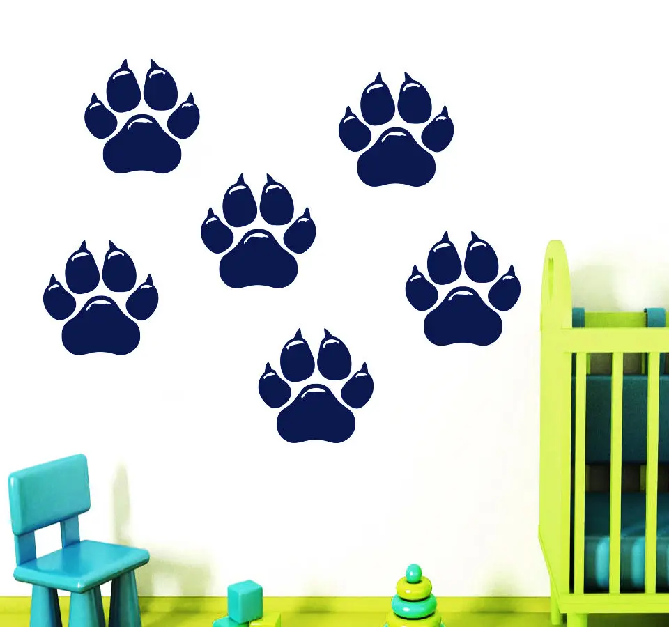 Dog Paws Waterproof Wall Stickers Creative Design Wall Decals Decal