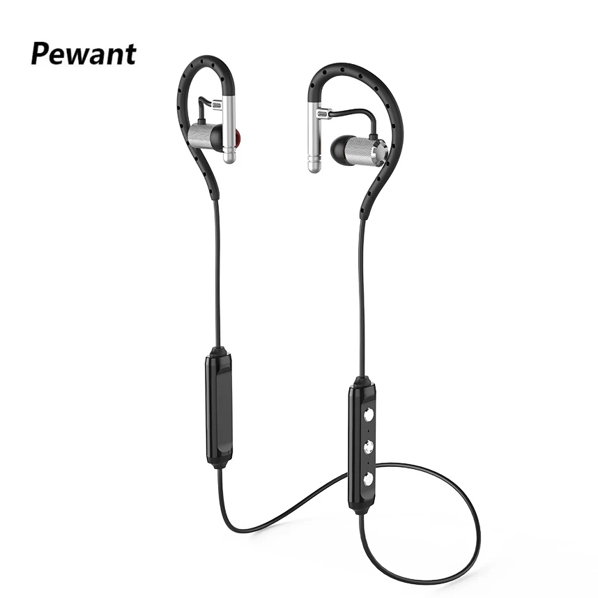 

2018 Pewant Wireless Bluetooth Earphone HIFI Sweatproof Ear Hook APT-X Technology Support APE FLAC Lossless Music For Xiaomi