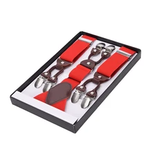 1 шт. мужские подтяжки кожаный сплав 6 зажимы подтяжек Мужские Винтажные повседневные брюки ремень подарок для отца/мужчины