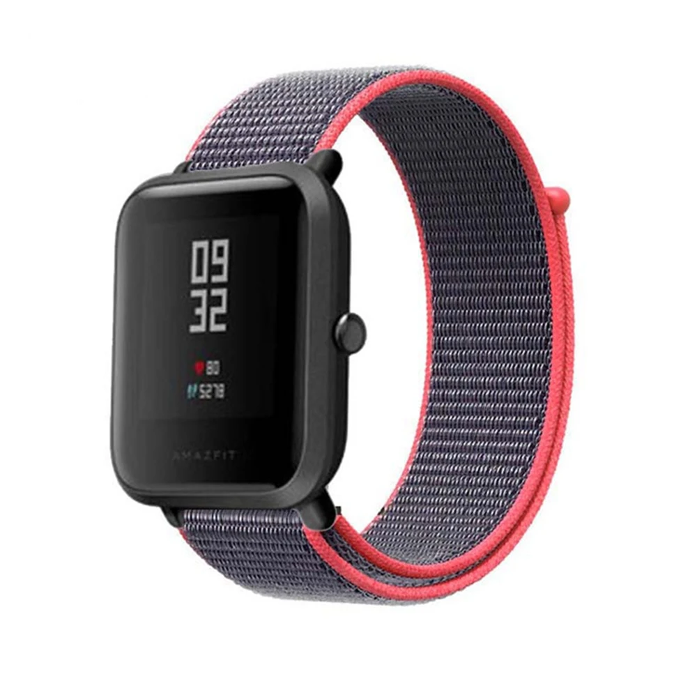 20 мм нейлоновый ремешок для часов Amazfit Bip, сменный ремешок для Xiaomi Huami Amazfit Bip, Молодежный браслет, тканый нейлоновый ремешок