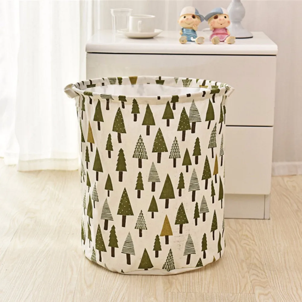 5 نمط قماش للماء شعاع شجرة الدب القنفذ نمط القطن الكتان غسل الغسيل صندوق تخزين ملابس سلة للطي مربع