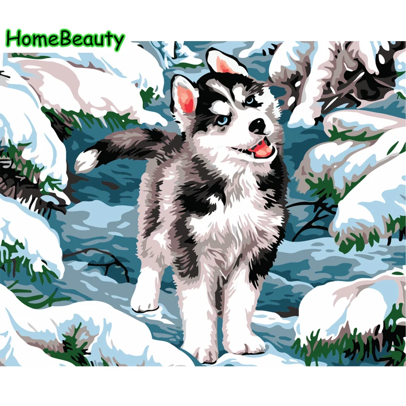 Painting calligraphy wolf pictures by numbers hand painted acrylic ...
