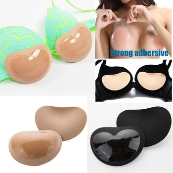 

Self Adhesive Swimsuit Invisible Breast Petals Silicone Bust Thicker Breast Push Up Nipple Cover Stickers Sponge Bra Pasties Pad