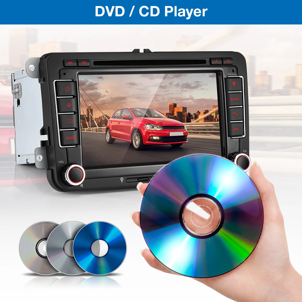 Best 2din Car Multimedia Player GPS WiFi Auto Radio Stereo 7" Touch Screen FM AM Video DVD Player Canbus DAB DSP Rear Camera for VW 1