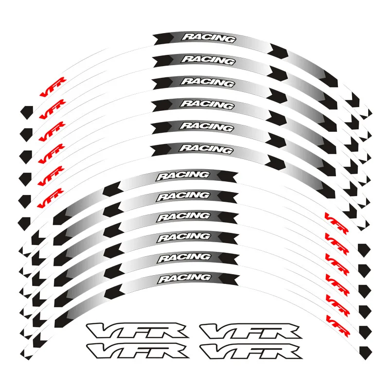 Новинка, высокое качество, 12 шт., подходят для мотоцикла, колеса, наклейка, полоса, светоотражающий обод для Honda VFR VFR750 VFR800 VFR1200 VFR1200F