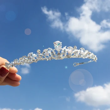 

Silver Tiaras And Crowns Crystal Women Hair Jewelry For Bride Queen Princess Diadem Wedding Hair Accessories Pageant