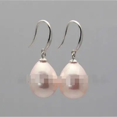 

Free shipping hot sale Women Bridal Wedding Jewelry >>>Beautiful gift AAA 12x15mm pink yellow white black shell pearl earrings