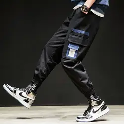Новые корейские модные брендовые брюки-карго мужские Мути карманы High Street Dark Souls хип-хоп брюки мужские рок-панк леггинсы для танцев мужские