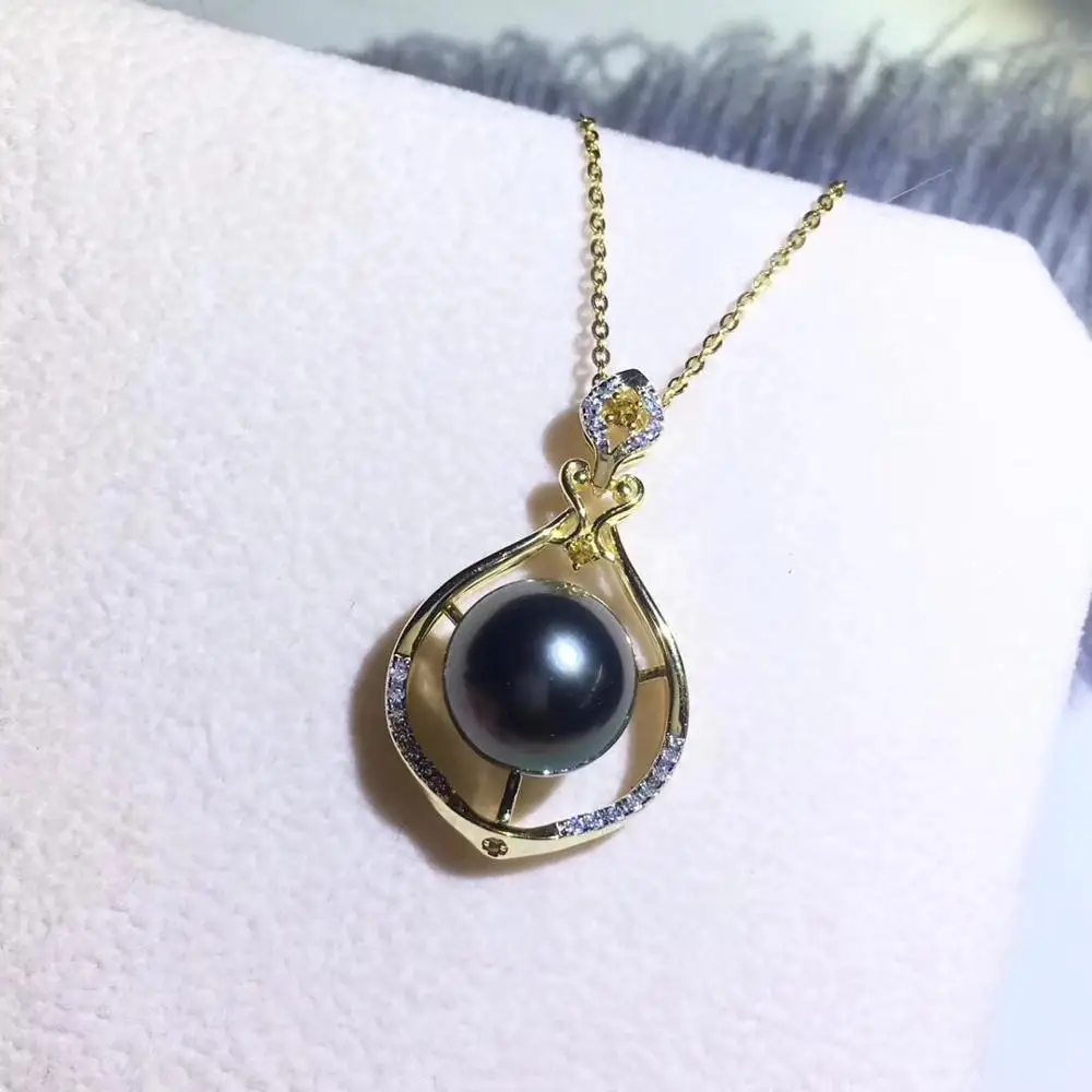 

925 Sterling Silver Pendant Component Findings Settings Women's Parts for Oyster Edison Pearl Coral Jade Beads Stones