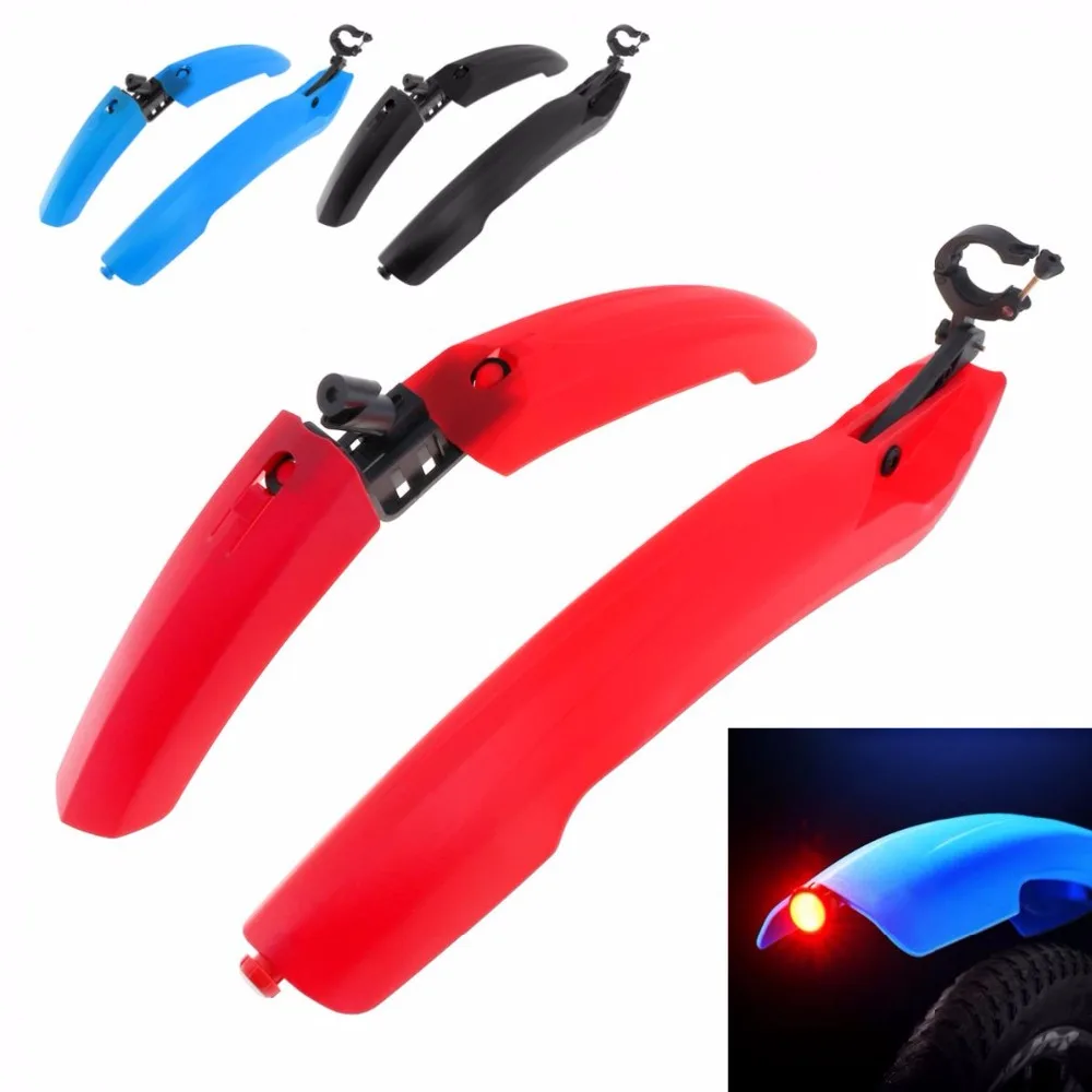 

Easy install Tail Light Bicycle Fenders Bike Mudguard Cycling Mountain Mud Guards Set with Quick Release LED Light for MTB Bike