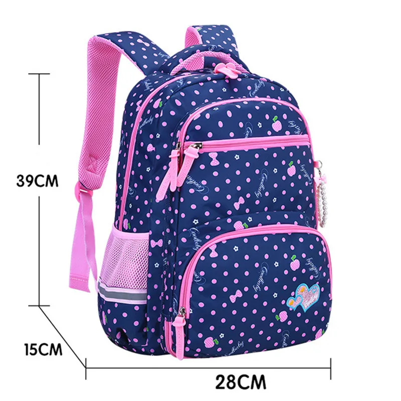 Waterproof Dot Printing Schoolbag for Girls | Large Capacity Travel Backpack for Kids | Children School Bags in 2 Sizes image 6