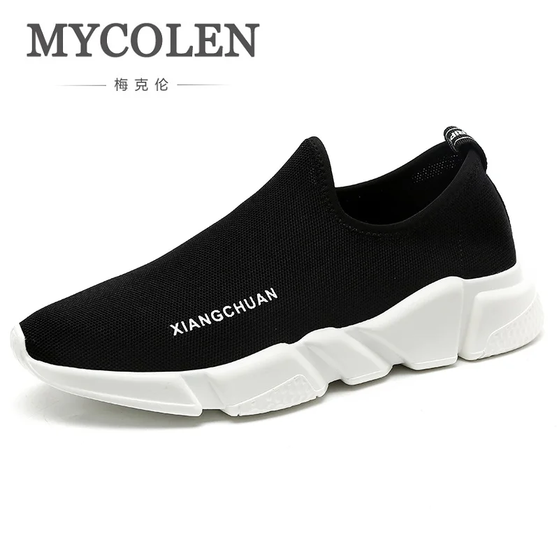 

MYCOLEN Hot Sale New Brand Shoes Men 2018 Casual Trending Canvas Top Fashion Sneakers Breathable Black Slip On Men's Shoes