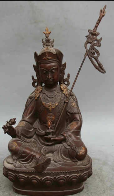Бесплатная доставка S0524 12 &quotТибет буддизм бронзовое сиденье lotus Guru Padmasambhava Rinpoche