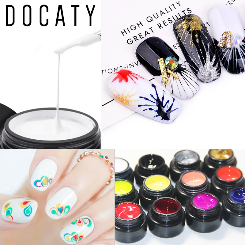 Docaty новый список Spider креативный рисунок УФ Гель лак для ногтей Дизайн
