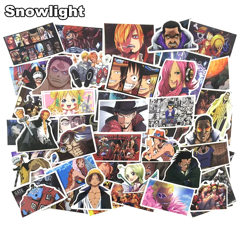 

100Pcs/lot Japan Anime Cartoon One Piece Stickers For Guitar Motorcycle Laptop Suitcase Scooter Snowboard DIY Sticker For Kids