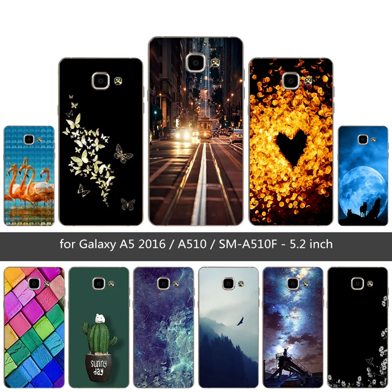 5 2-дюймовый для Samsung Galaxy A5 2016 A510 чехол гримаса шаблон Мягкий силикон (2016) A510F Чехол
