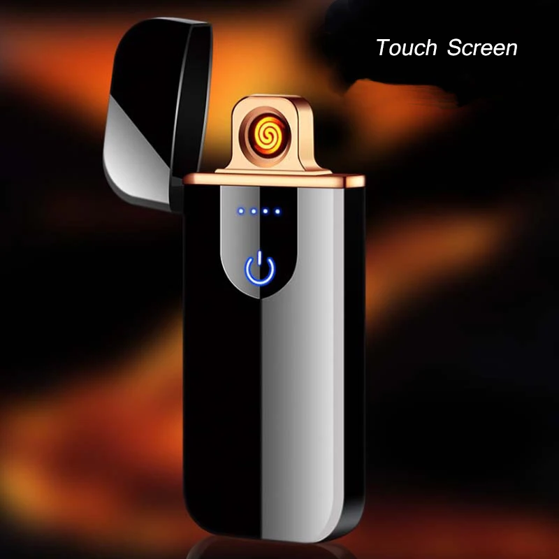 

New Thin Usb Charging Lighter touch screen electronic cigarette lighters small rechargeable electric lighter windproof men gift