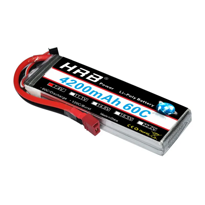 Аккумулятор HRB Lipo 2S 3S Жесткий Чехол для Traxxas 60C 120C 3 7 В 11 1 14 8 в 18 5 22 2 4200 мАч|Детали и