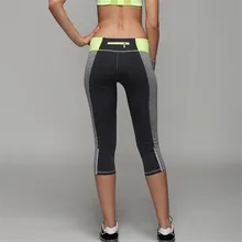 Женские эластичные спортивные Леггинсы для фитнеса, штаны для йоги, тонкие колготки для бега, спортивная одежда, Спортивные укороченные штаны, брюки, одежда