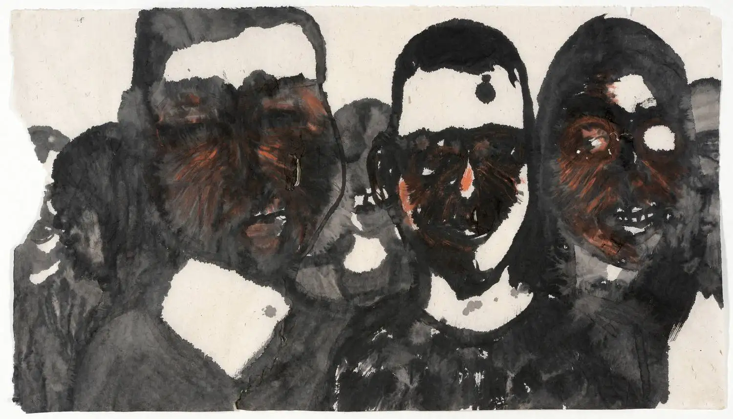 

Art Collection Chinese Painter Hou Yichao's Work "Little Friends" Ink Painting 97*180cm Wall Pictures for Living Room Abstract