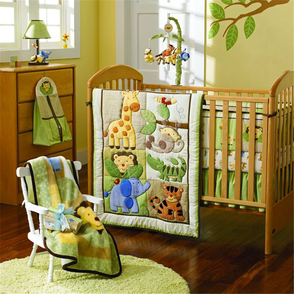 jungle theme crib bedding set