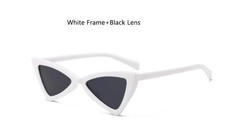 Ретро Модные треугольные очки для женщин Бабочка Cateye Солнцезащитные очки Классические брендовые Оттенки для женщин роскошные маленькие леопардовые очки - Цвет линз: white gray