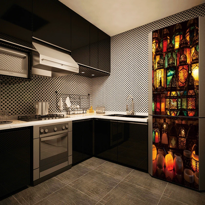 Творческий ислам шаблон наклейки на холодильник ПВХ Холодильник Дверь Кухня самоклеющиеся настенные стикеры s Декор