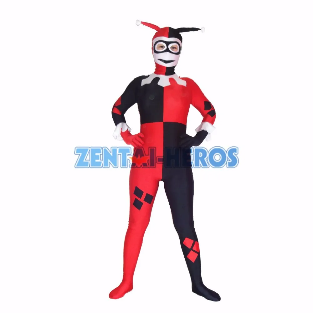 Cosplay&ware Batman Series Harley Quinn Female Superhero Costume Halloween Party Cosplay Sexy Costumes Catsuit Zentai Suit -Outlet Maid Outfit Store