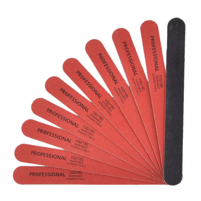 Buy Wooden Nail File 10Pcs Black and Red Grinding