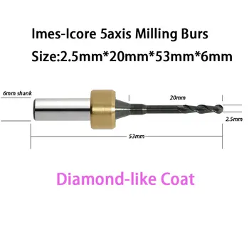 

2.5mm Carbide Milling Tool Burs Compatible with Imes-Icore 5axis CADCAM Milling Machine for Trimming Zirconia