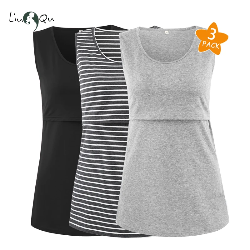 Комплект из 3 предметов, женская футболка без рукавов с рюшами для грудного вскармливания Одежда для беременных топы для кормящих и беременных женская футболка