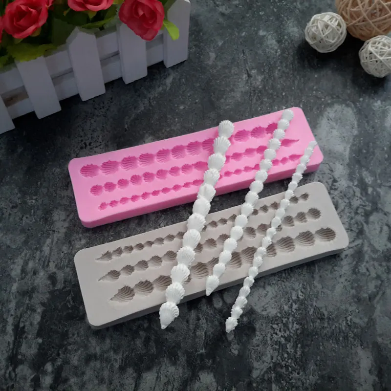 

Shell Cake Border Lace Mold Cake Mould Silicone Cooking Fondant Cake Decorations