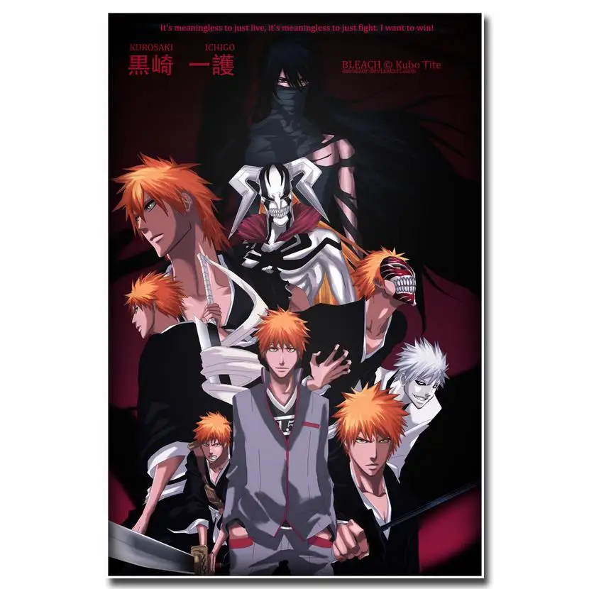 Bleach Kurosaki ichigo Hot Anime Art Canvas Poster Print 12x18 24x36 inch