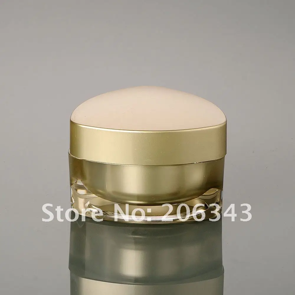 50G gold acrylic square shape cream jar, cosmetic jarin Refillable