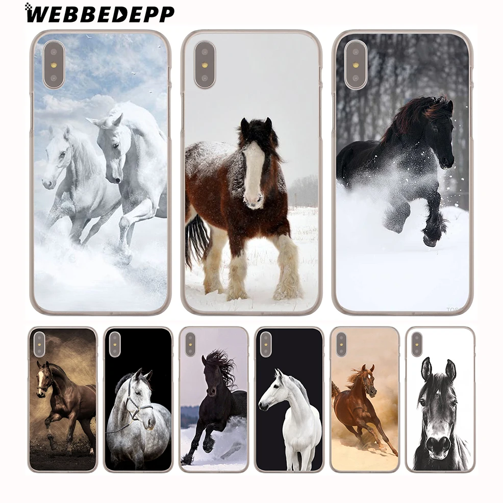 WEBBEDEPP Running Horse clydesdale horse Hard Phone Case for iPhone X
